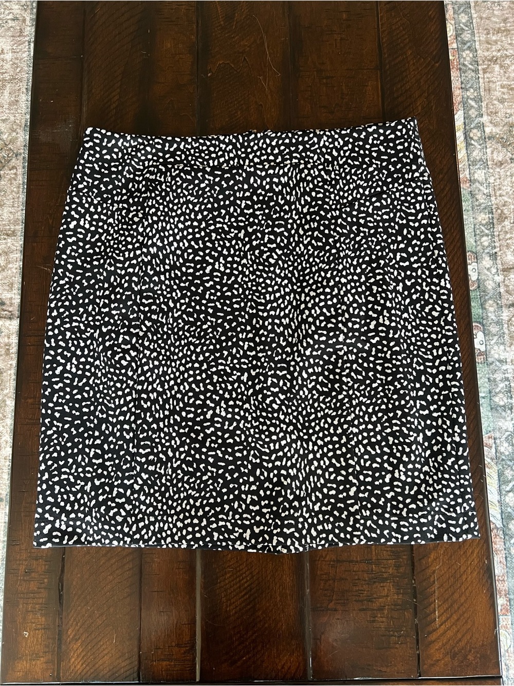 Michael Kors Black White Animal Print A-Line Skirt XL Knee Length